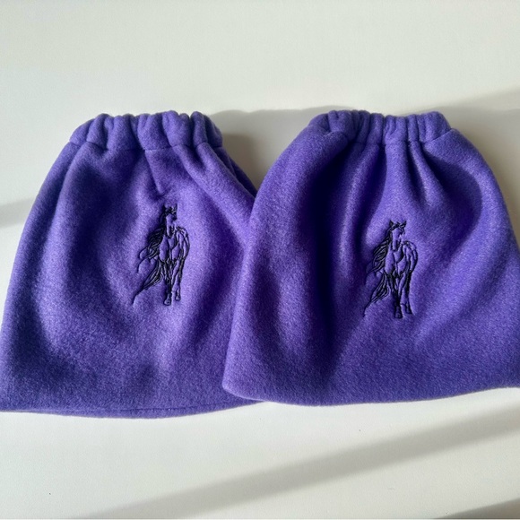 Handmade Other - Purple Fleece Horse Embroidered Stirrup Covers